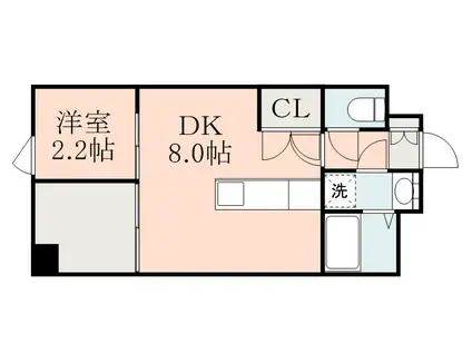 シエロ・アスール1(1DK/4階)の間取り写真
