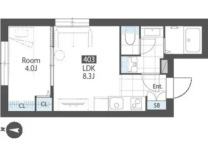 SUCCEED RESIDENCE KAMEIDO(1LDK/4階)の間取り写真