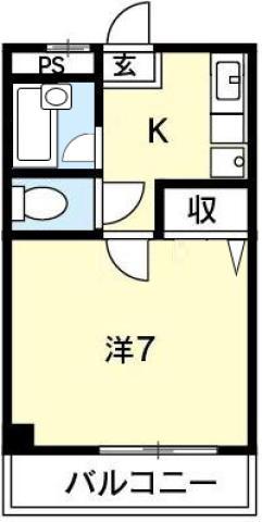 レジデンス佐古一番館(1K/2階)の間取り写真