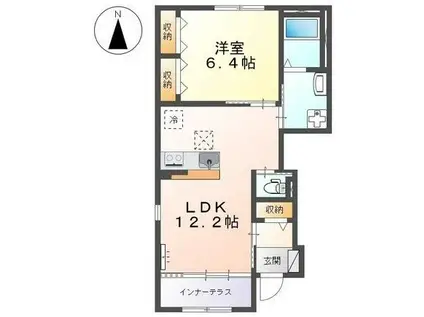 アルシオン(1LDK/1階)の間取り写真