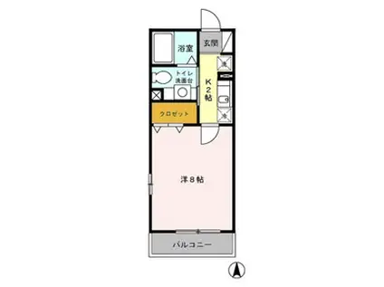 リビエール野川(1K/2階)の間取り写真