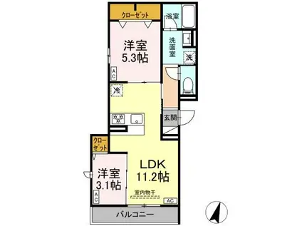 D-PRECIOUS練馬高野台(2LDK/2階)の間取り写真