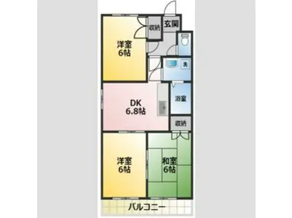 クレールナガタ(3DK/3階)の間取り写真