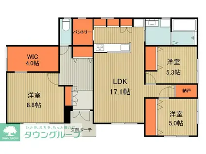 新宿町2丁目メゾン(3LDK/1階)の間取り写真