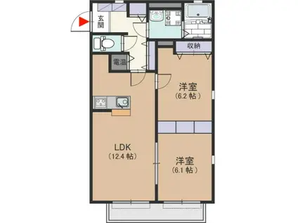 メゾン・カンフリエ(2LDK/2階)の間取り写真