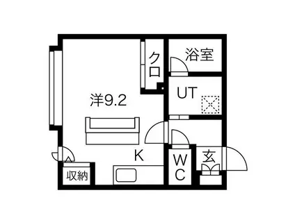 AUBE(1K/3階)の間取り写真