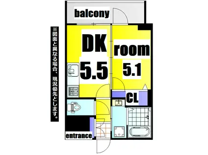 NO.63 ORIENT CAPITAL TOWER(1DK/19階)の間取り写真