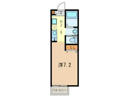 ウエルコート川越旭町(1K/1階)の間取り写真