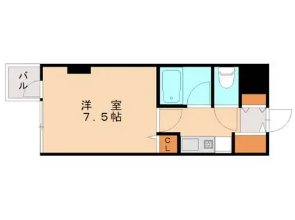 ダイナコートヒルズ折尾(1K/4階)の間取り写真