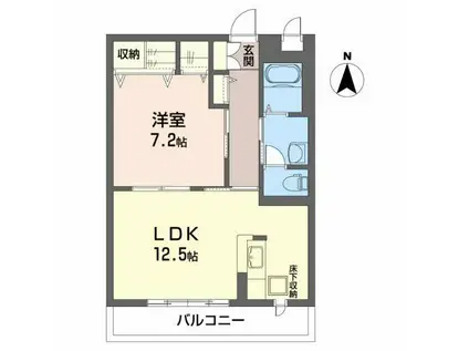 ヴィラさくら S(1LDK/2階)の間取り写真