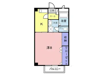 ファミール・ビラA(1K/1階)の間取り写真