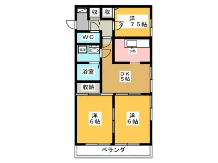 パストラル藤ヶ丘第2(3LDK/2階)の間取り写真