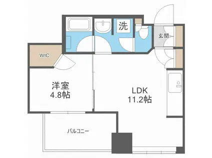 クレヴィアタワー大阪本町(1LDK/4階)の間取り写真