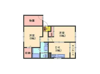 エレガンスコート水橋II(2DK/2階)の間取り写真