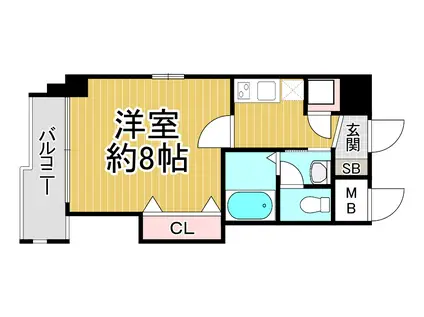 ビガ―ポリス133宝塚(1K/9階)の間取り写真