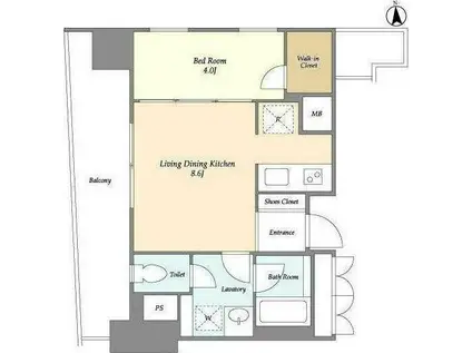 GRANTEEL代々木(1LDK/6階)の間取り写真