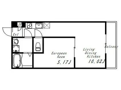 プレジール志筑(1LDK/3階)の間取り写真