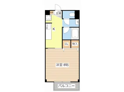 SURPLUS I ハピネス(1K/2階)の間取り写真