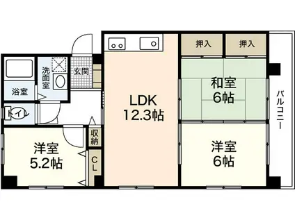 T-FLAT(3LDK/2階)の間取り写真
