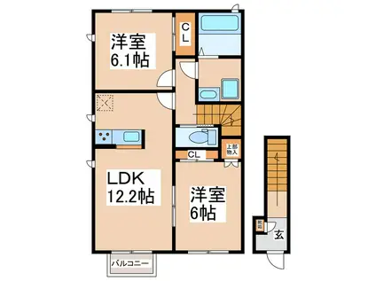 コート・ペッシュ(2LDK/2階)の間取り写真