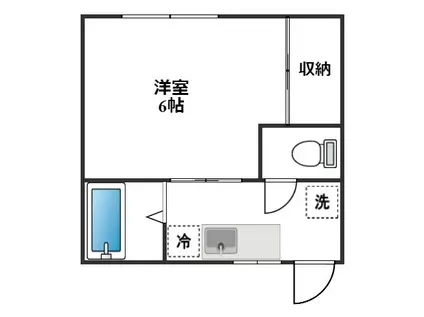 フォーブル関(1K/1階)の間取り写真