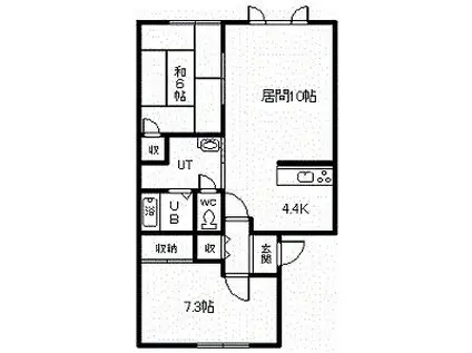 FOREST HEIGHTS B(2LDK/1階)の間取り写真