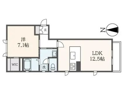 カーサフェリーチェ(1LDK/2階)の間取り写真
