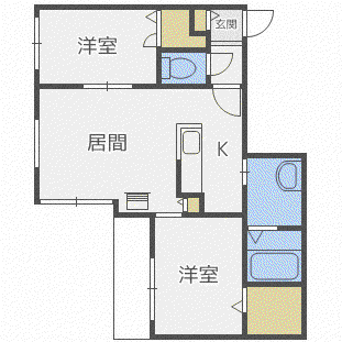 コローレ伏見(2LDK/4階)の間取り写真
