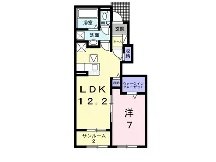 カーサ・ジール(1LDK/1階)の間取り写真