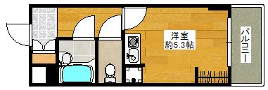 エスポワールミヤビ(ワンルーム/4階)の間取り写真