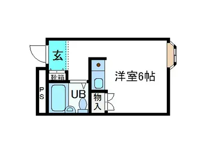 コーポ朝風(ワンルーム/1階)の間取り写真