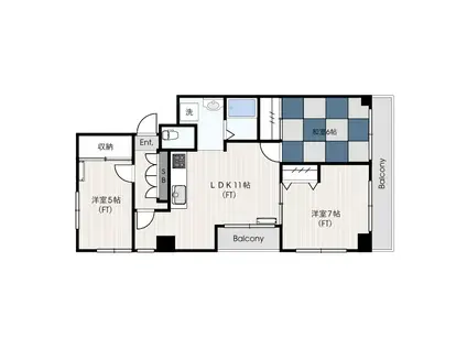 ケイハウス西館(3LDK/4階)の間取り写真