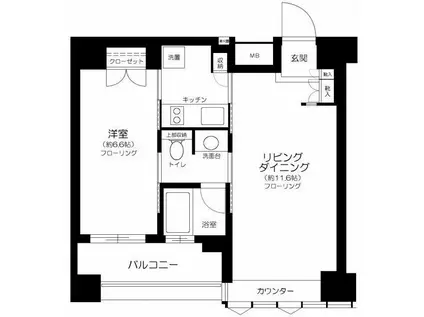 レクセル高田馬場(1LDK/7階)の間取り写真