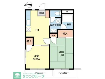 αNEXT高崎第3(2DK/1階)の間取り写真