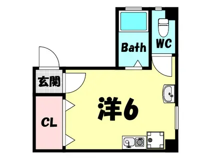 ERC城内ビル(ワンルーム/5階)の間取り写真