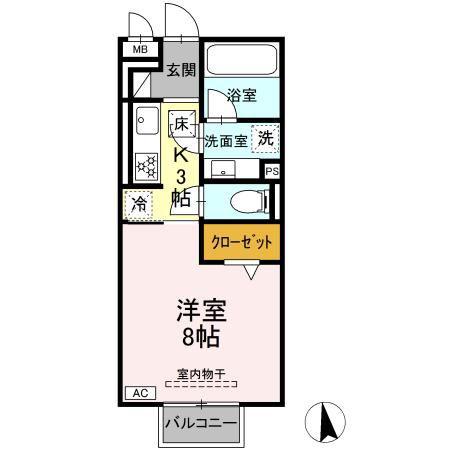 サンクキャトル(1K/1階)の間取り写真