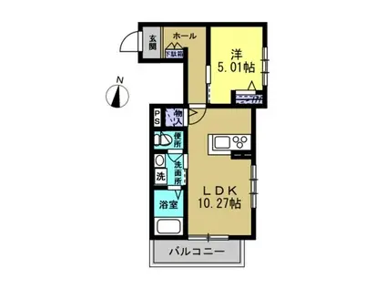 ラフィーヌ御幸(1LDK/2階)の間取り写真