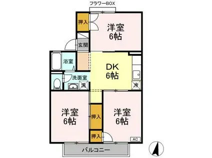 セジュール99(3DK/1階)の間取り写真