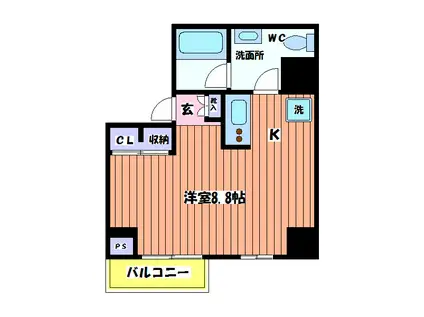 矢川ビル(ワンルーム/4階)の間取り写真