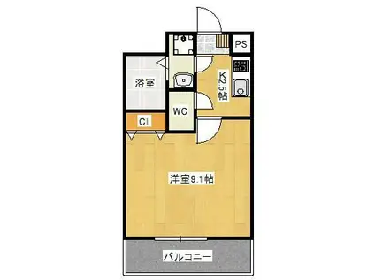 VENT VERT(1K/2階)の間取り写真