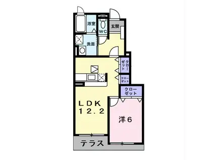 ヒルズ住吉AB(1LDK/1階)の間取り写真