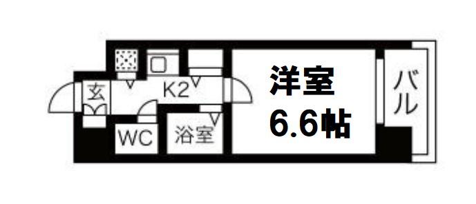 エスティライフ難波西(1K/5階)の間取り写真
