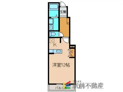 トレポンテII(ワンルーム/1階)の間取り写真