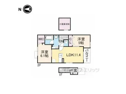 ジュネス岡崎(2LDK/2階)の間取り写真