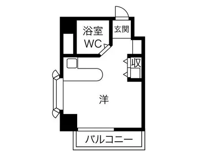 ロマネスク博多駅前(ワンルーム/6階)の間取り写真