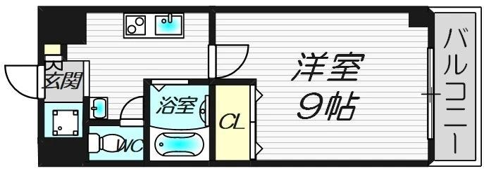 ルミエール姫里(1K/4階)の間取り写真