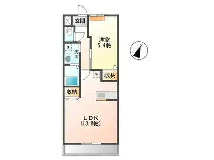アドヴァンスI(1LDK/2階)の間取り写真