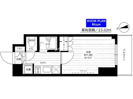 グランドコンシェルジュ大森西(1K/5階)の間取り写真