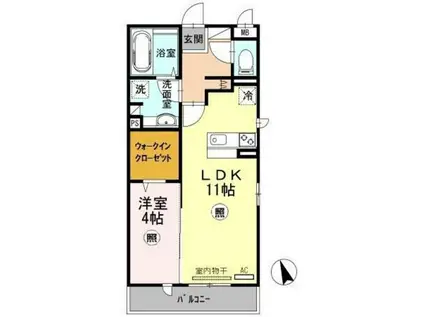 エリタージュ(1LDK/3階)の間取り写真