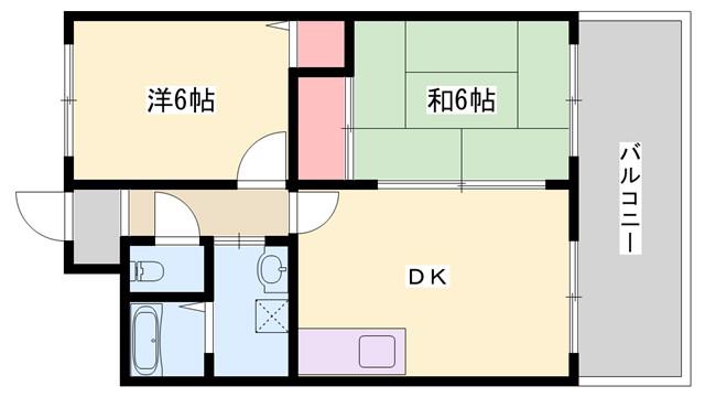 山東サントピアハイツ(2DK/3階)の間取り写真